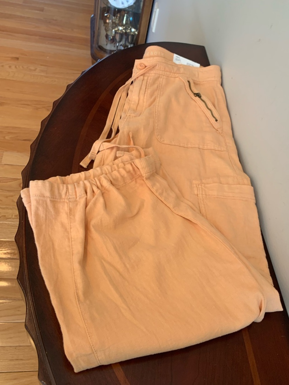NWT American Eagle Peach Drawstring Pants Dreamy Drape Baggy Wide Leg